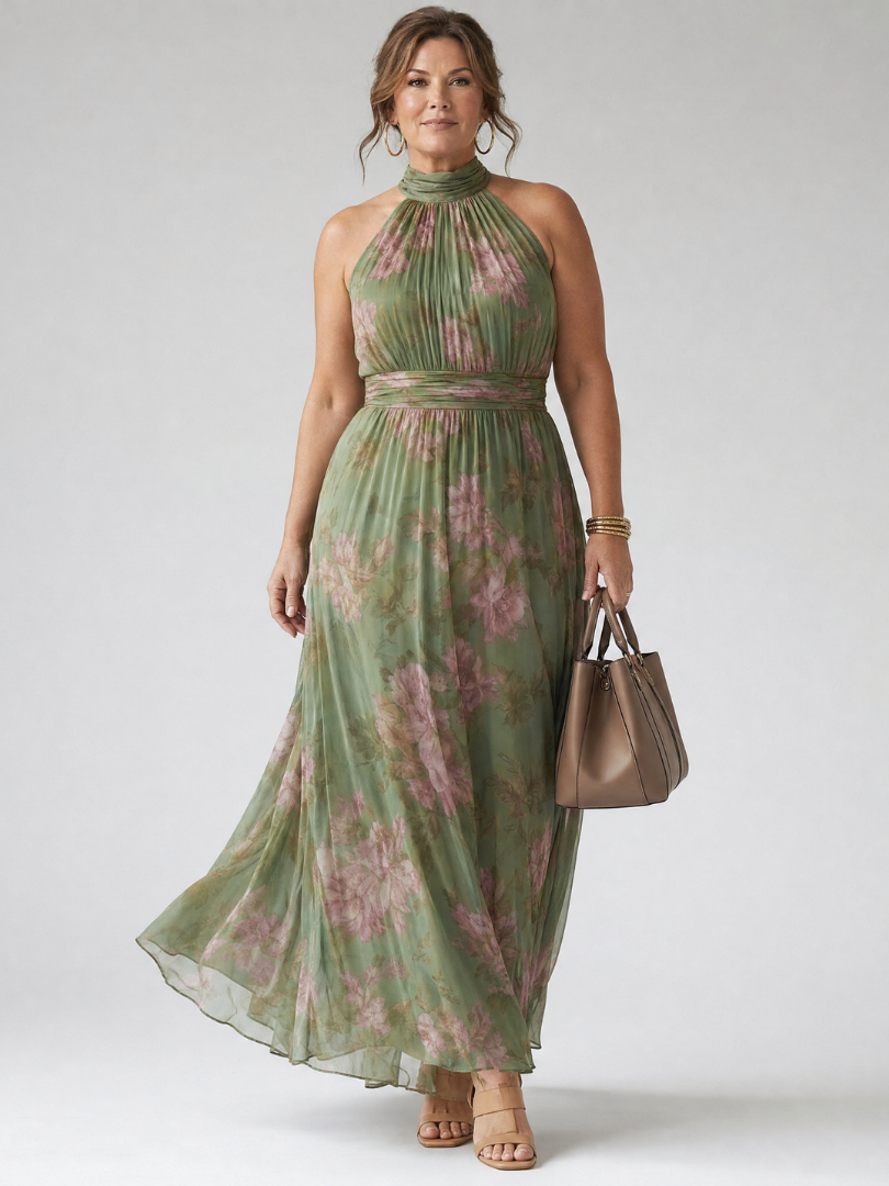 Mirelle™ Abito Midi con Scollo All'Americana