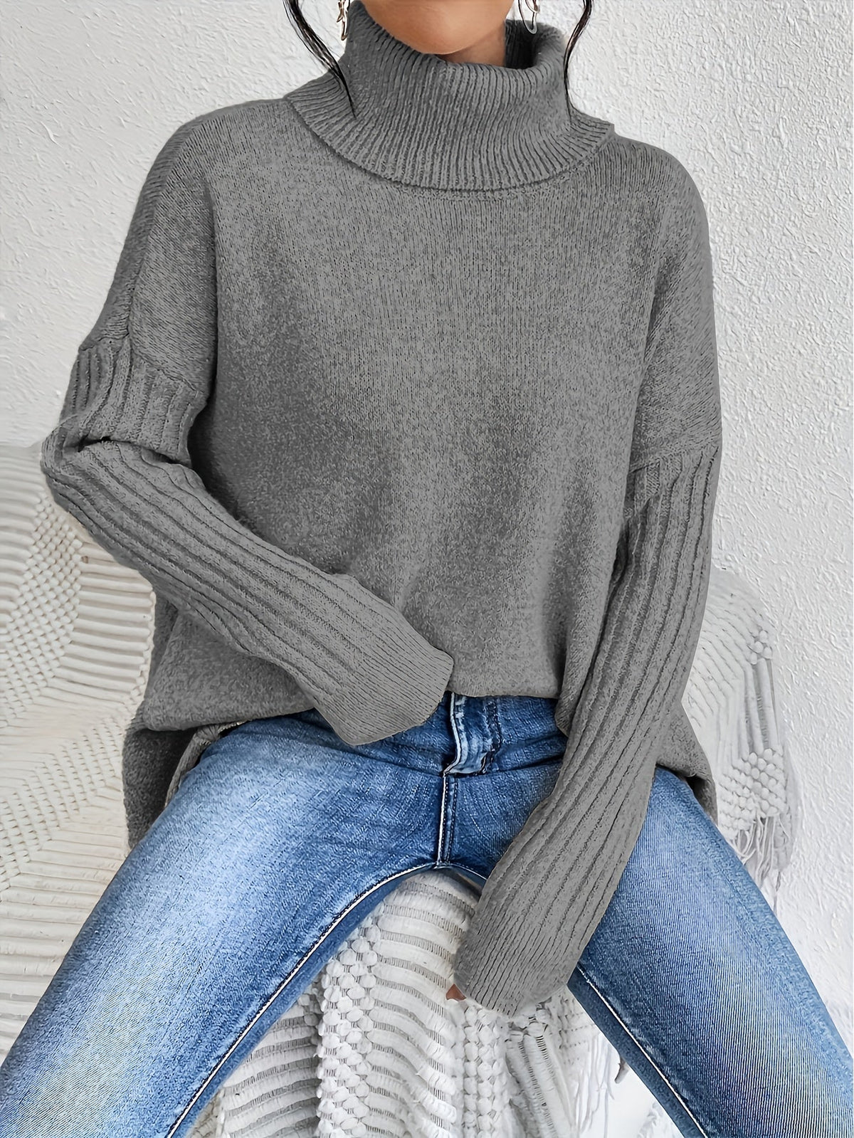 Ersilia | Maglione Oversize con Collo Alto – Lucia Toscana