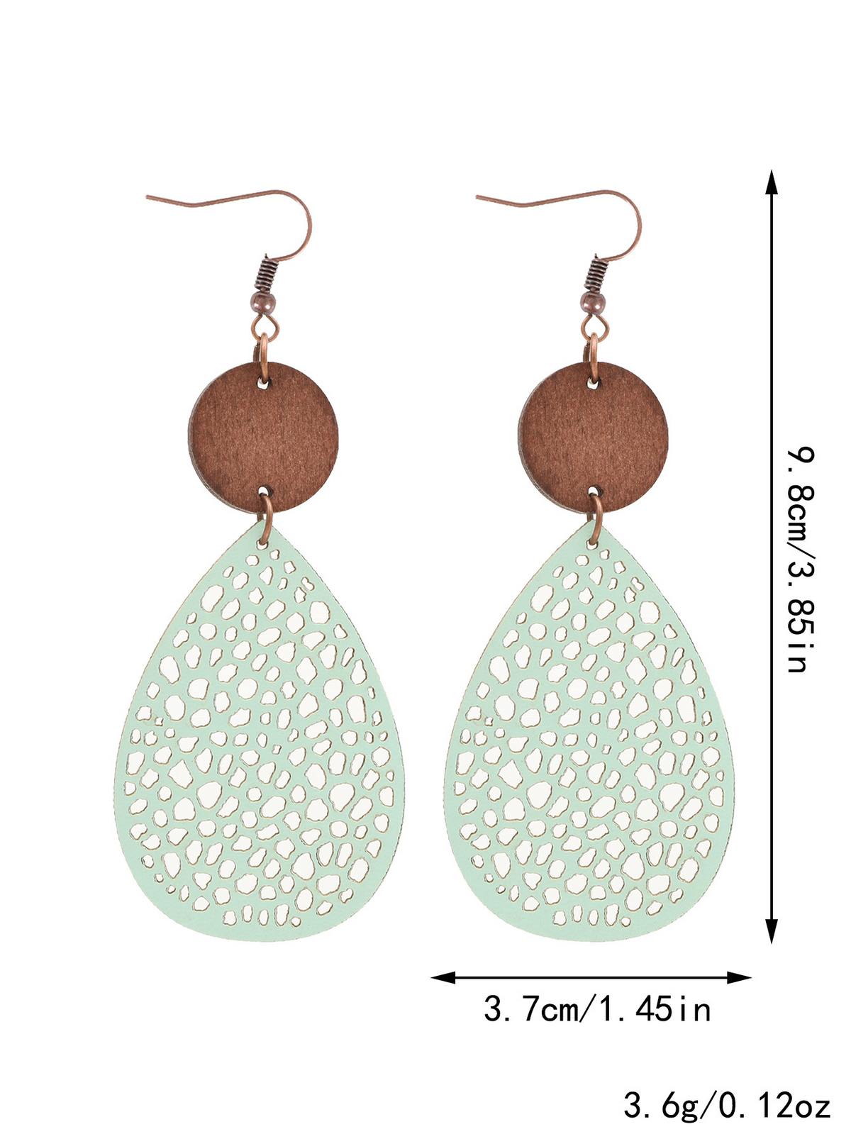 Eliana - Orecchini a pendente in PU pelle vintage con intagli