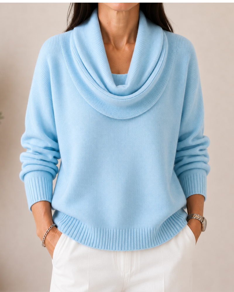 Caralina™ | Elegante Maglione con Collo a Cowl