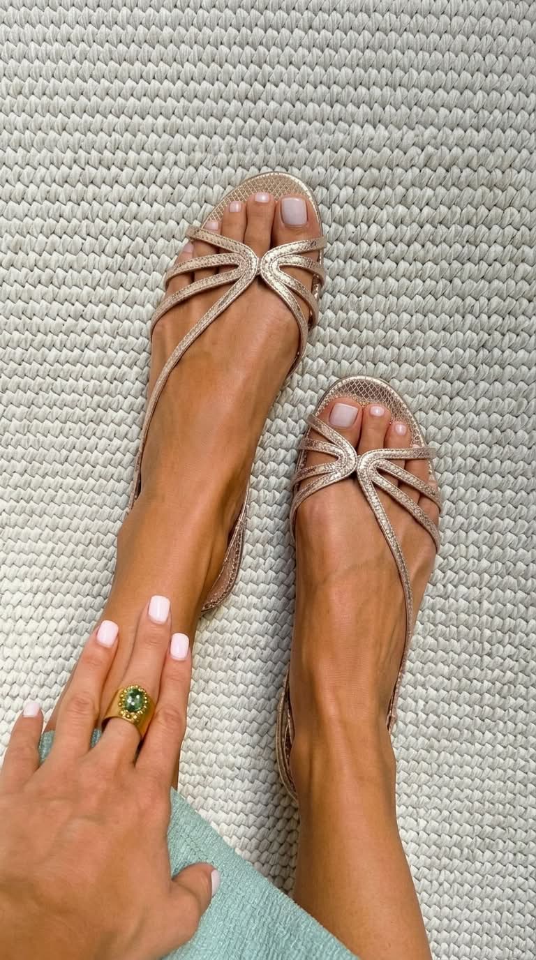 Sandali con cinturini in look metallico