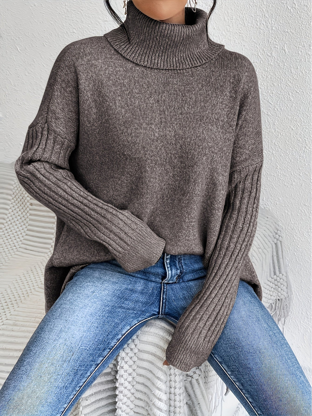 Ersilia | Maglione Oversize con Collo Alto – Lucia Toscana