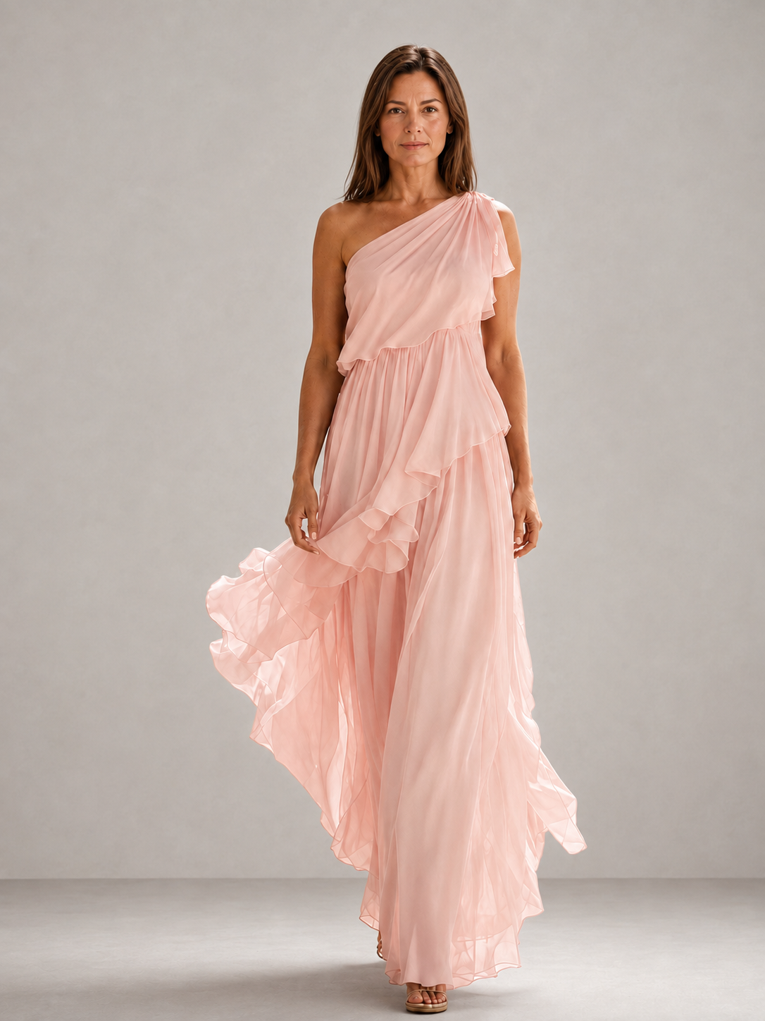 Scarlett | Maxi con Rouches a Spalla Unica