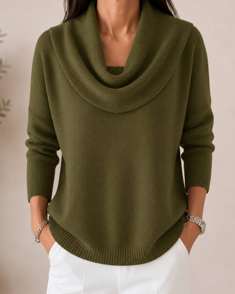 Caralina™ | Elegante Maglione con Collo a Cowl
