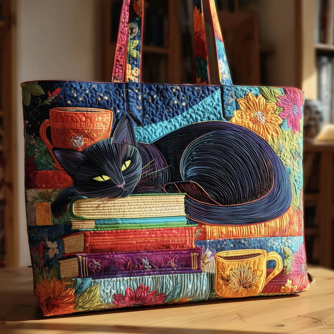 Saku Artisan - Borsa Tote Nera per Libri e Tazze