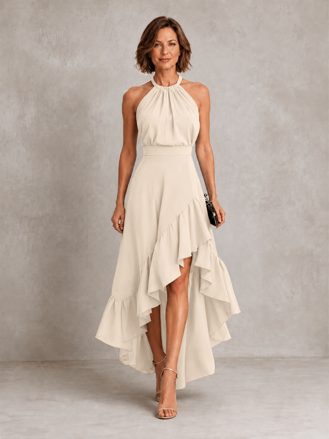 Chloe | Abito con Scollo Halter e Orlo a Volant
