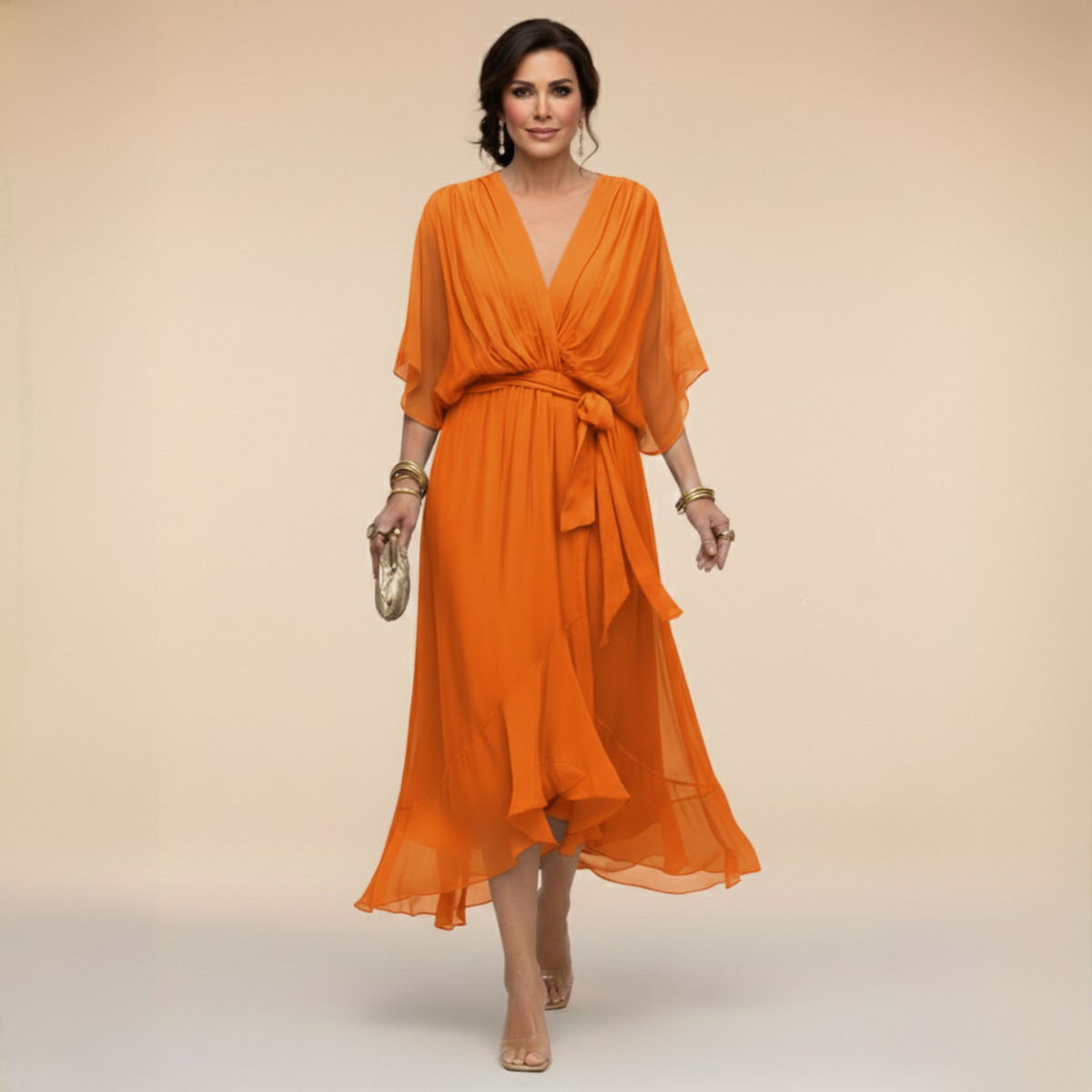 Monica | Vestito con scollatura a V