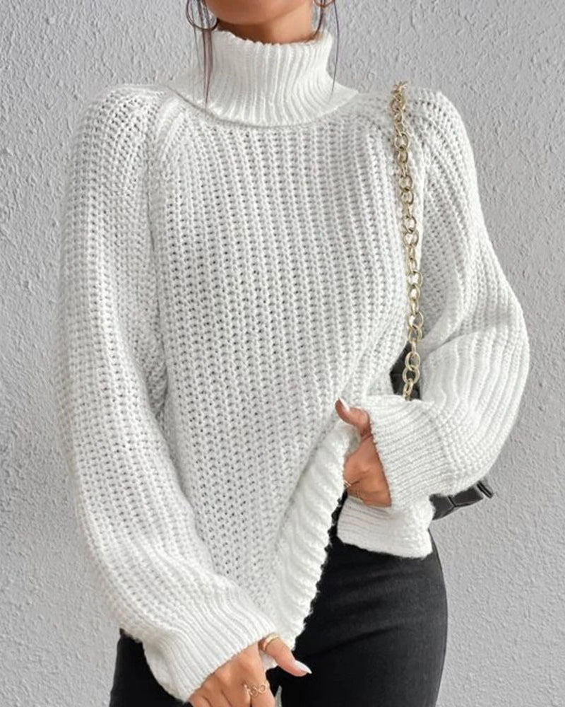 Millicent | Maglione a Collo Alto a Costine Confortevole
