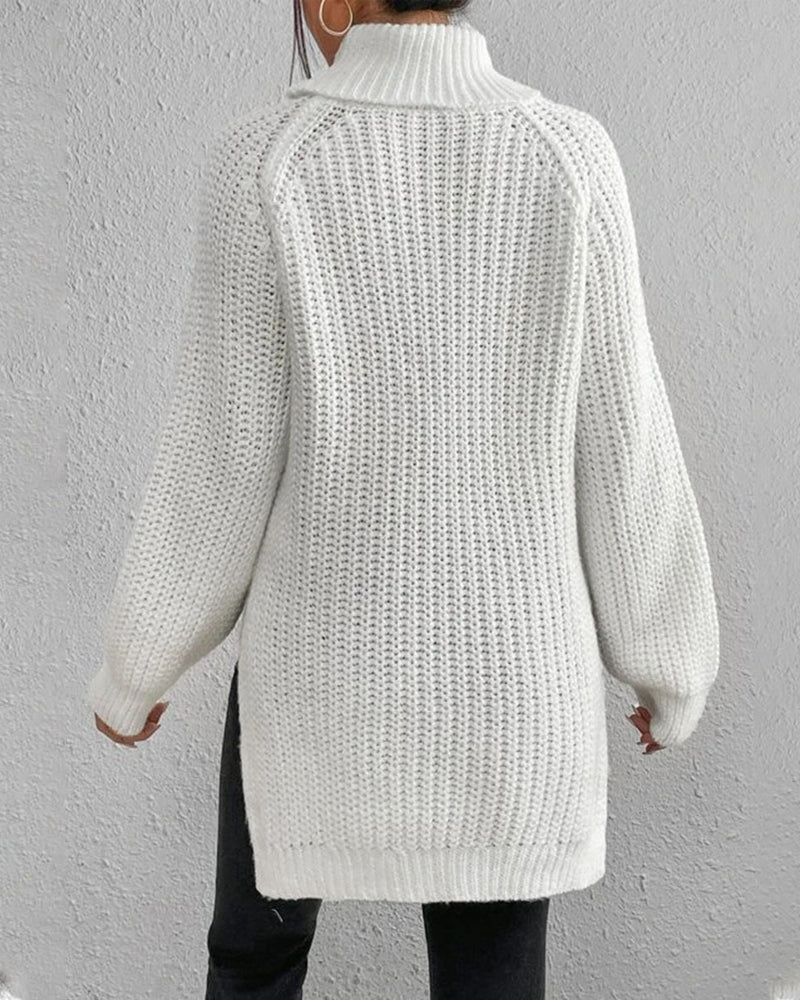 Millicent | Maglione a Collo Alto a Costine Confortevole
