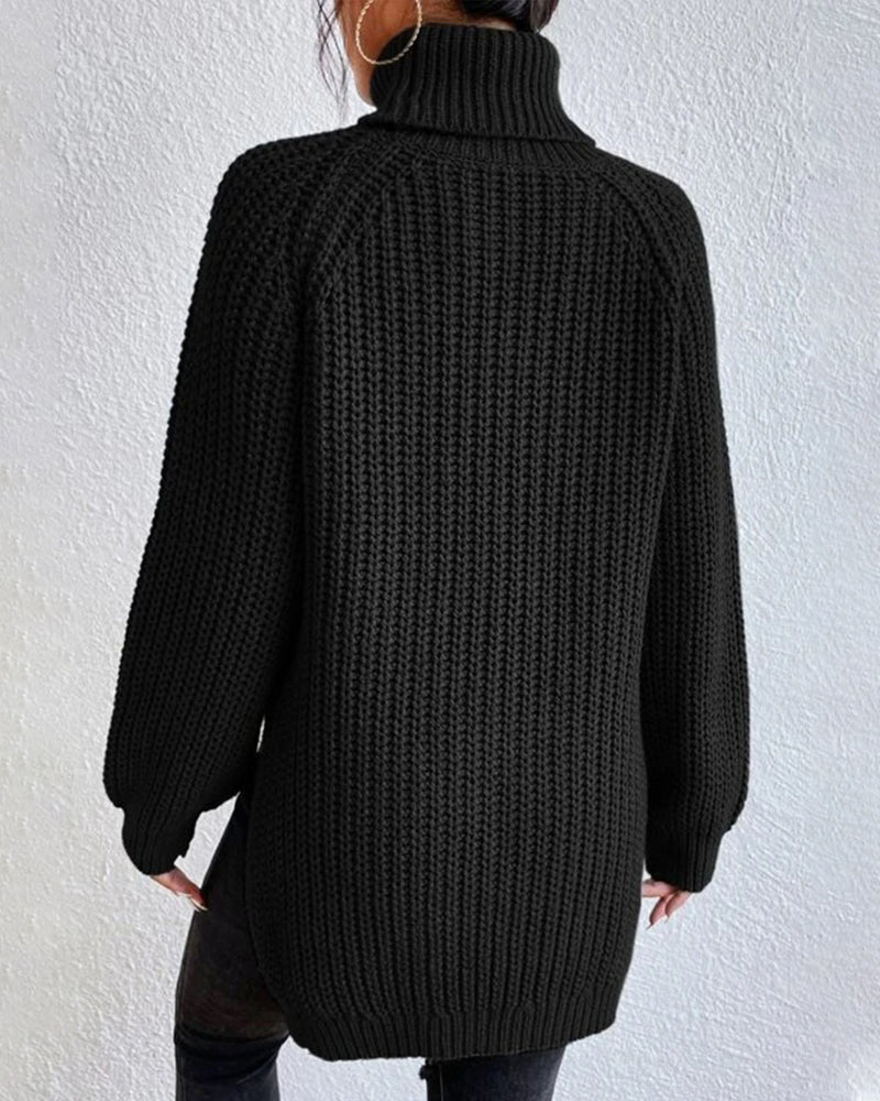 Millicent | Maglione a Collo Alto a Costine Confortevole