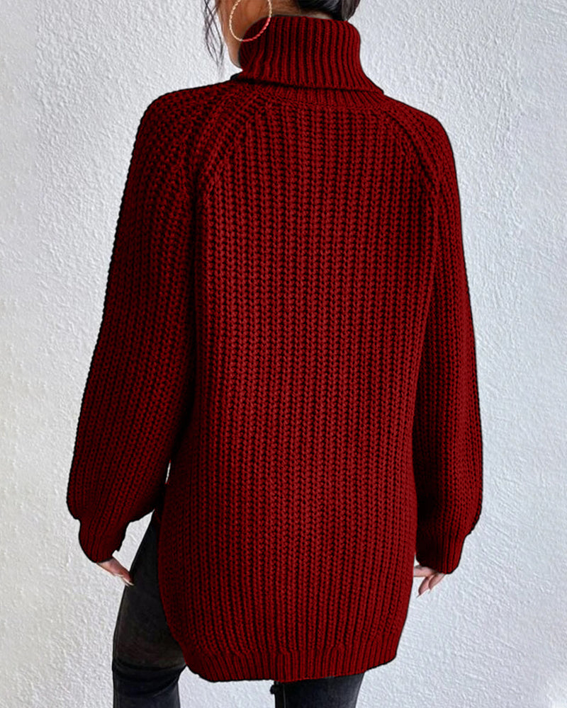 Millicent | Maglione a Collo Alto a Costine Confortevole