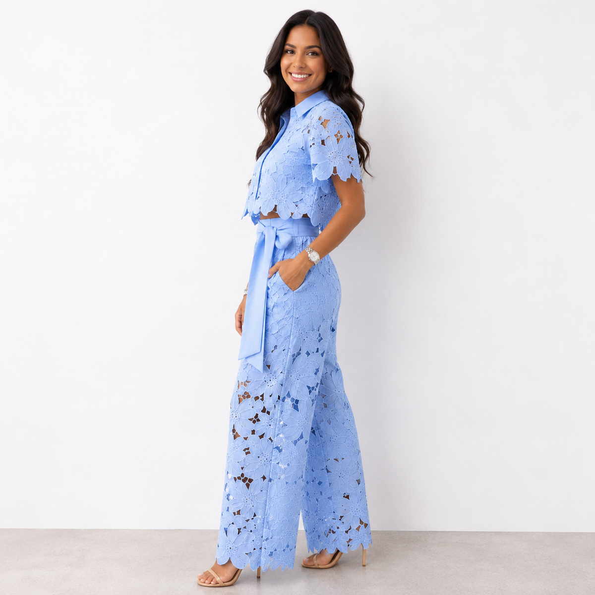 Margaux | Set Due Pezzi in Pizzo Floreale
