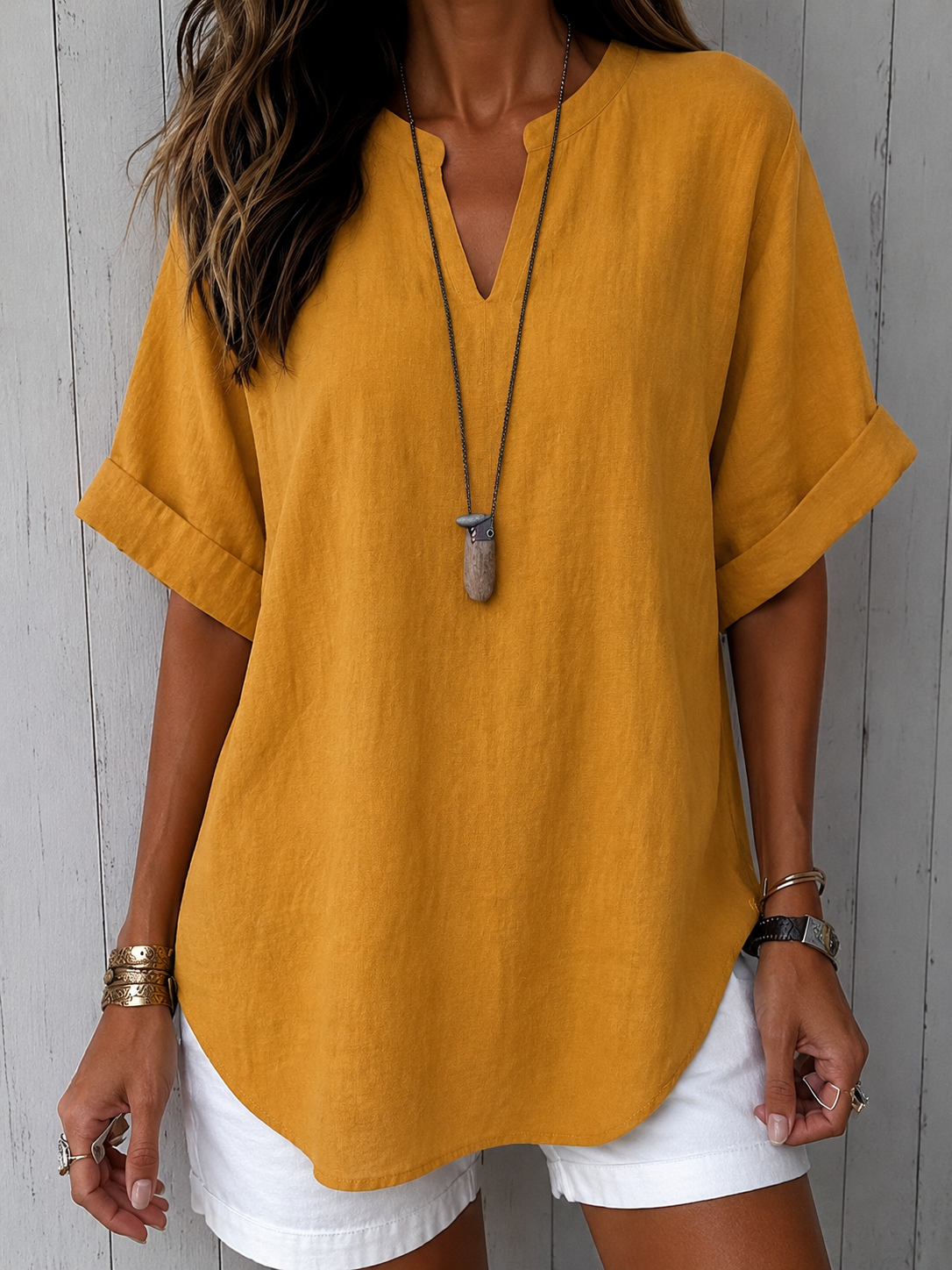 Emma™ – Blusa Casual Semplice a Manica Corta