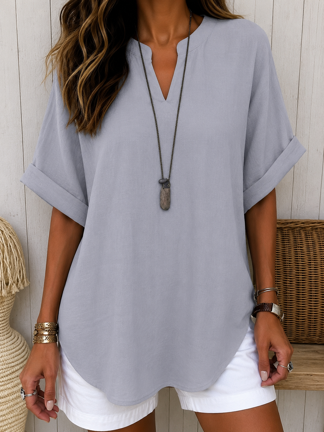 Emma™ – Blusa Casual Semplice a Manica Corta