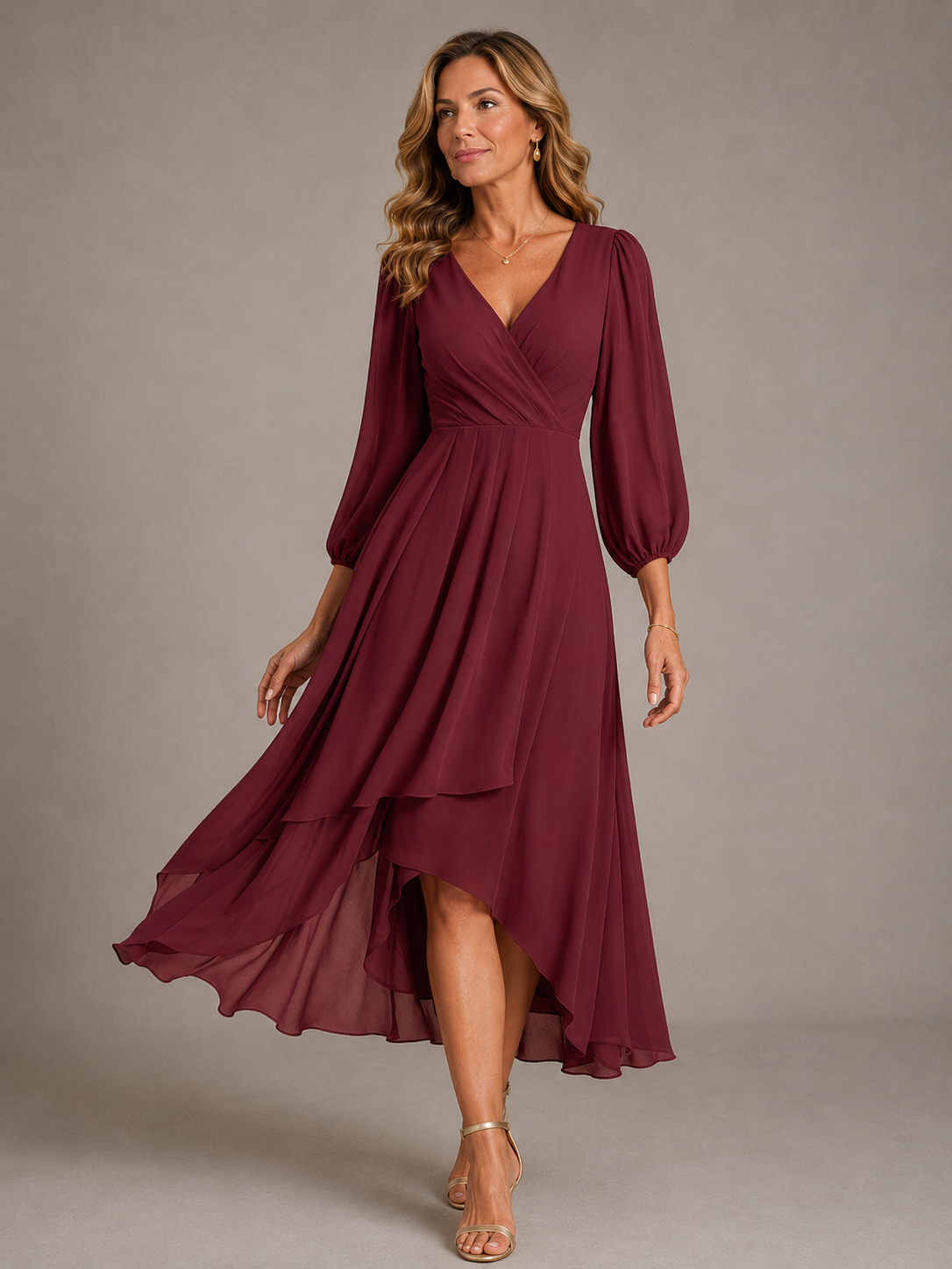 Mia™ | Elegante Abito Lungo con Scollatura a V