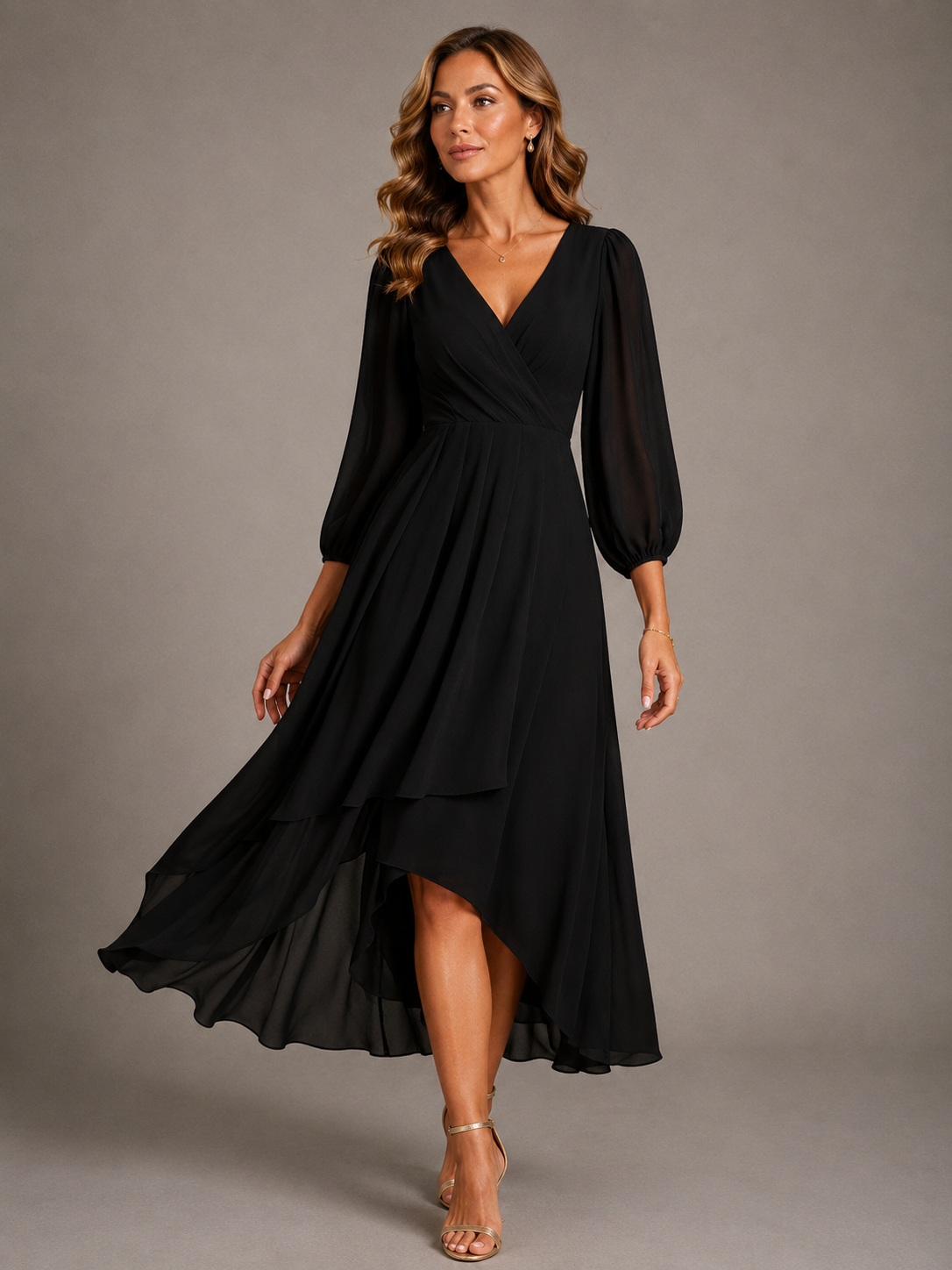 Mia™ | Elegante Abito Lungo con Scollatura a V