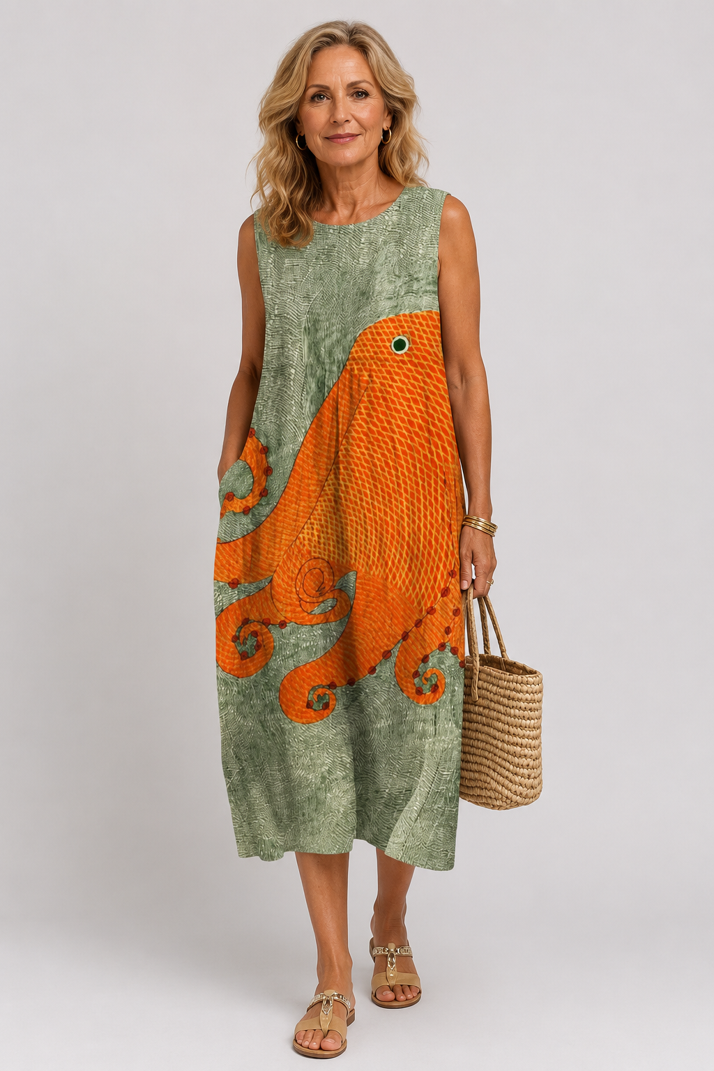Tess | Midi Dress with Octopus Print