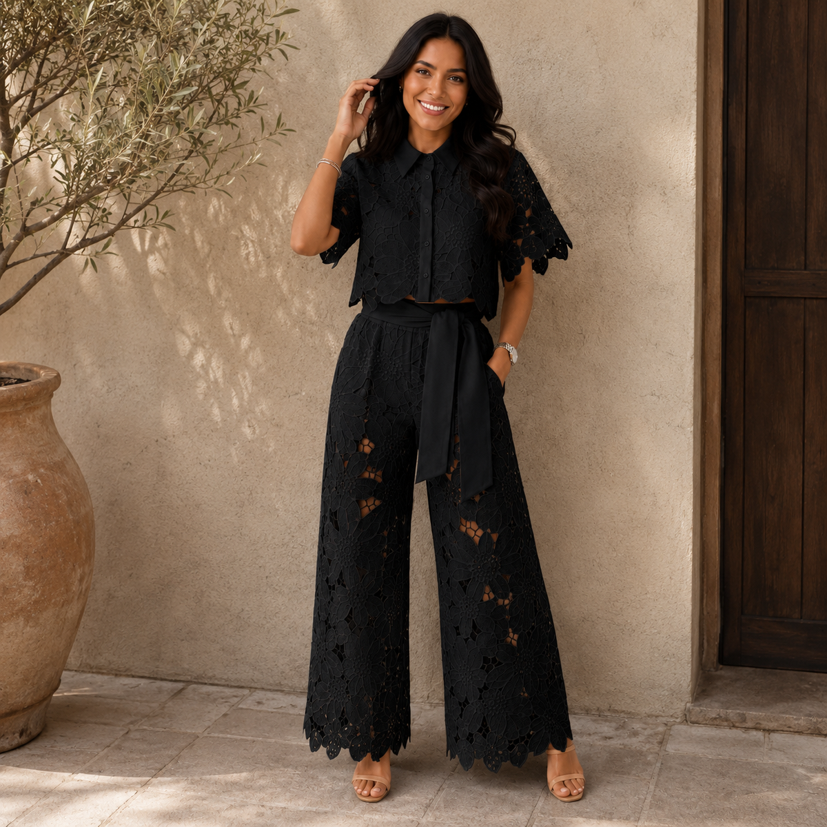 Margaux | Set Due Pezzi in Pizzo Floreale