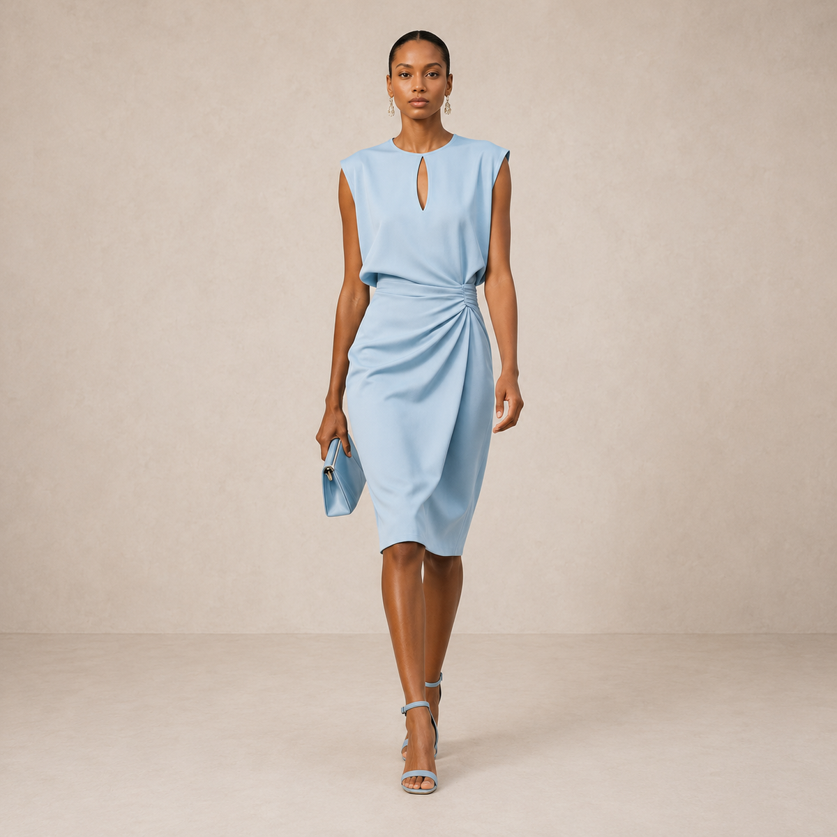 Juliana | Abito Midi Drappeggiato – Lucia Toscana