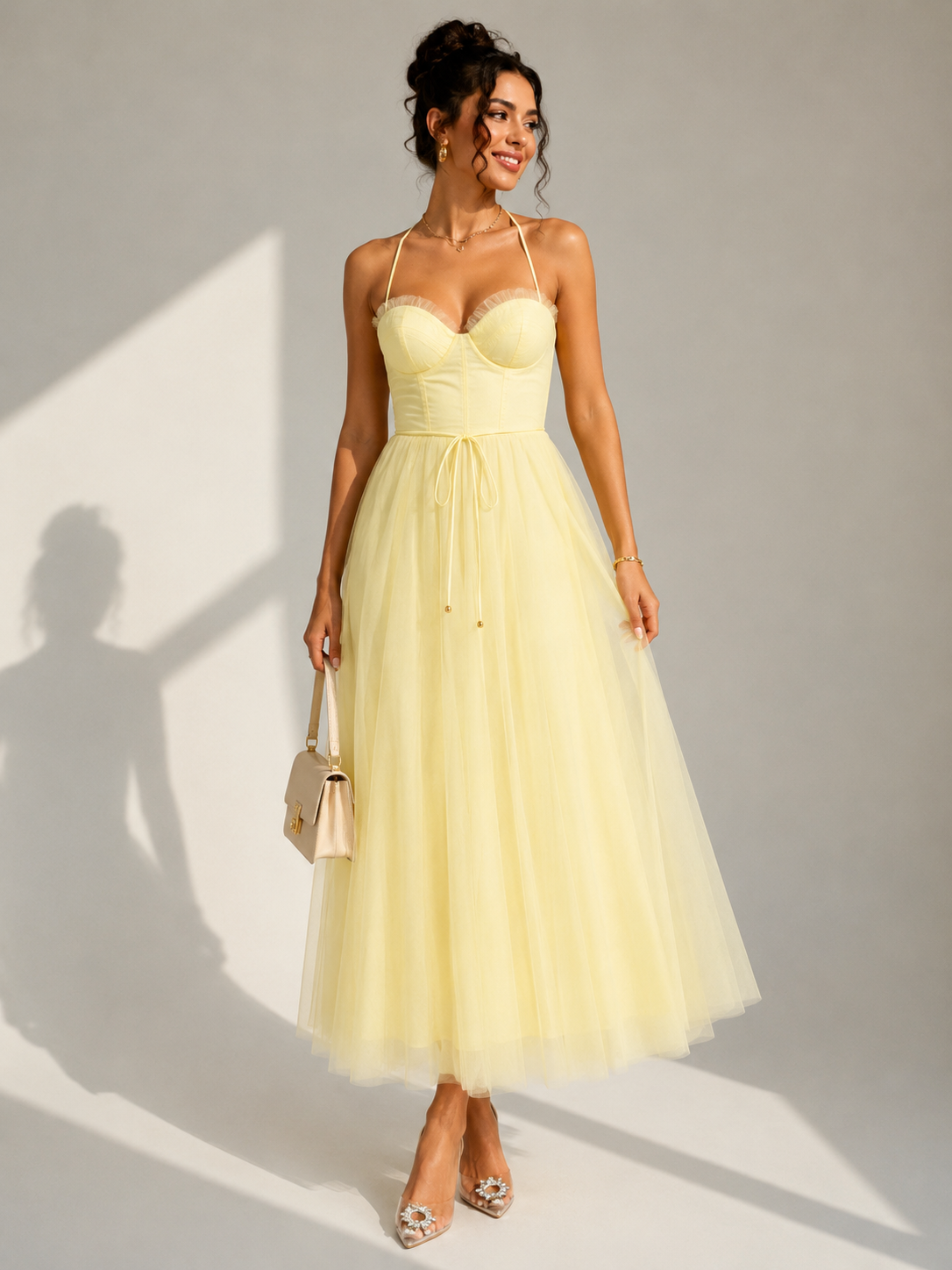 Mila | Abito Midi con Corpetto a Bustier – Lucia Toscana