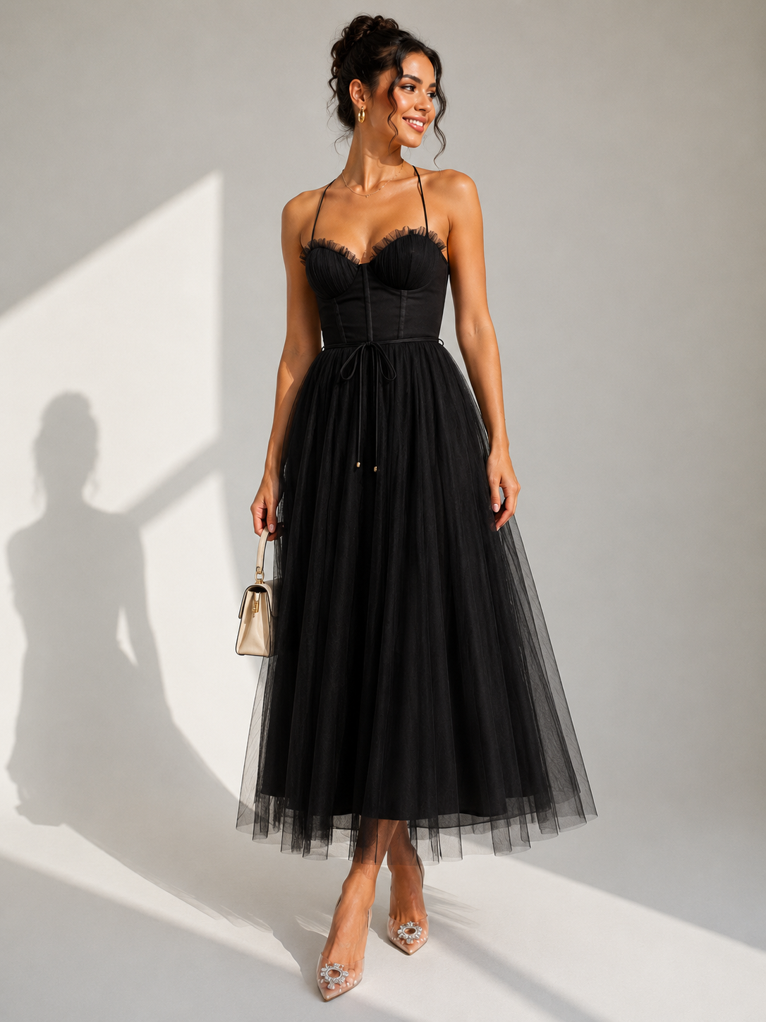 Mila | Abito Midi con Corpetto a Bustier – Lucia Toscana