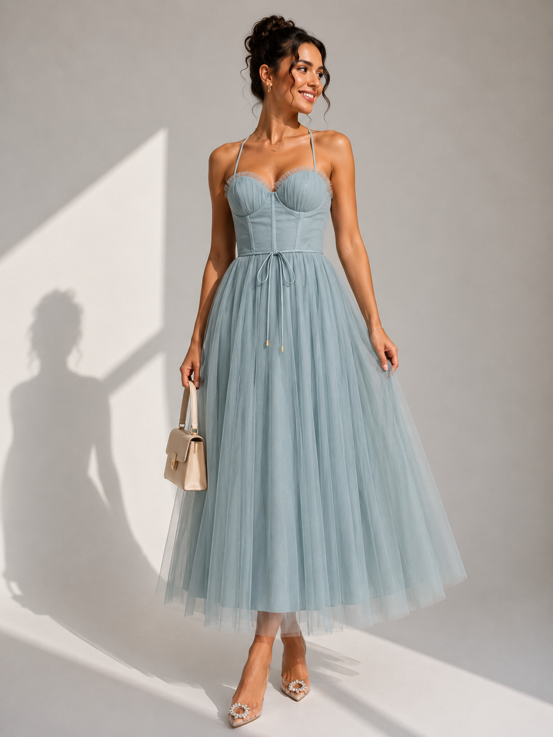 Mila | Abito Midi con Corpetto a Bustier – Lucia Toscana