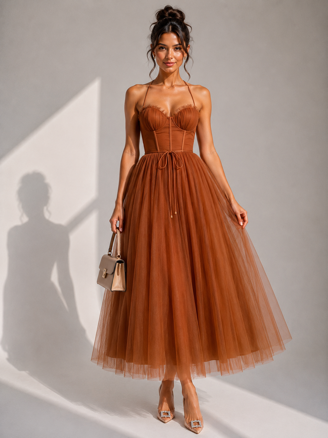 Mila | Abito Midi con Corpetto a Bustier – Lucia Toscana