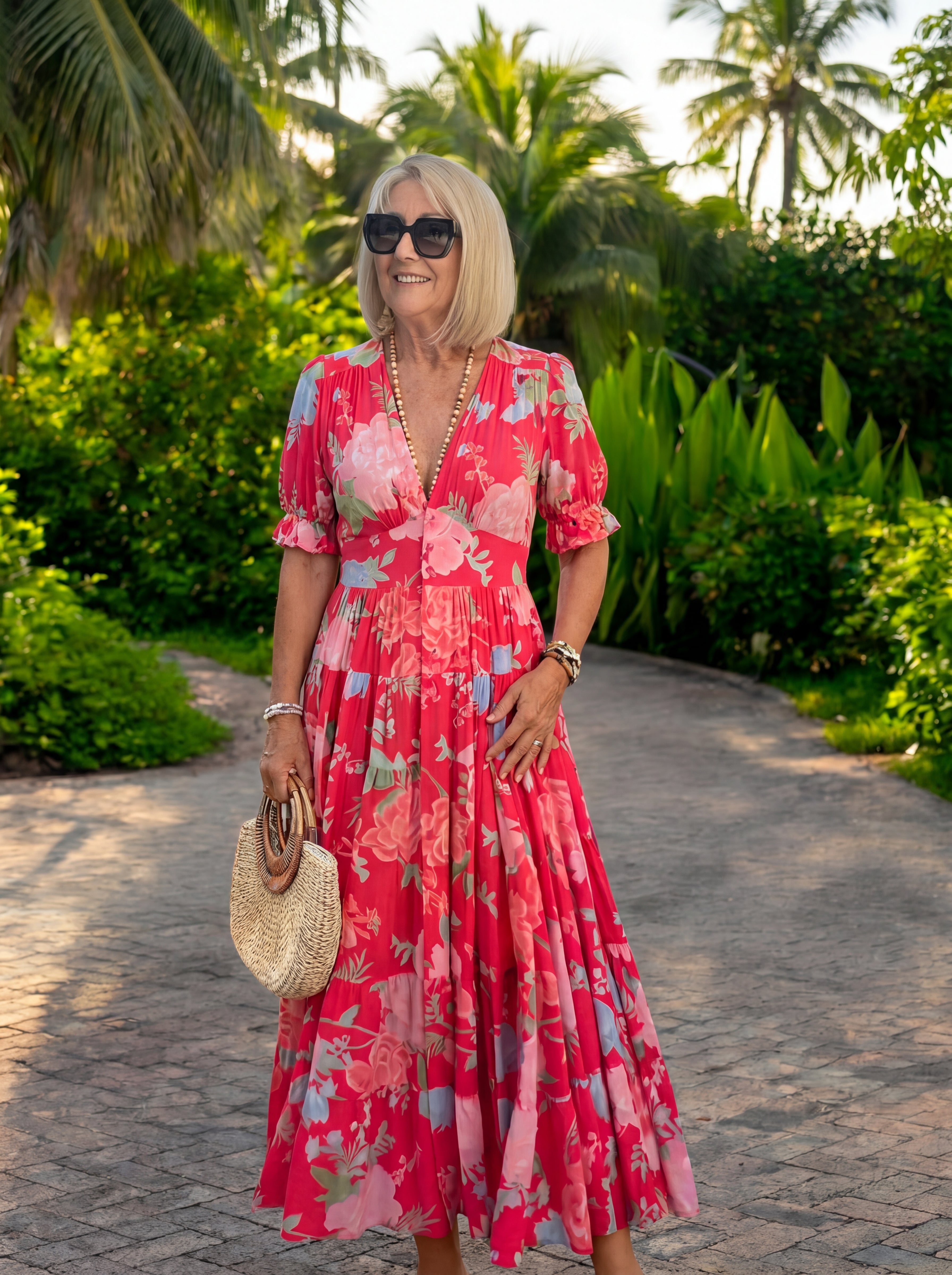 Miriam – Vestito floreale con scollo a V