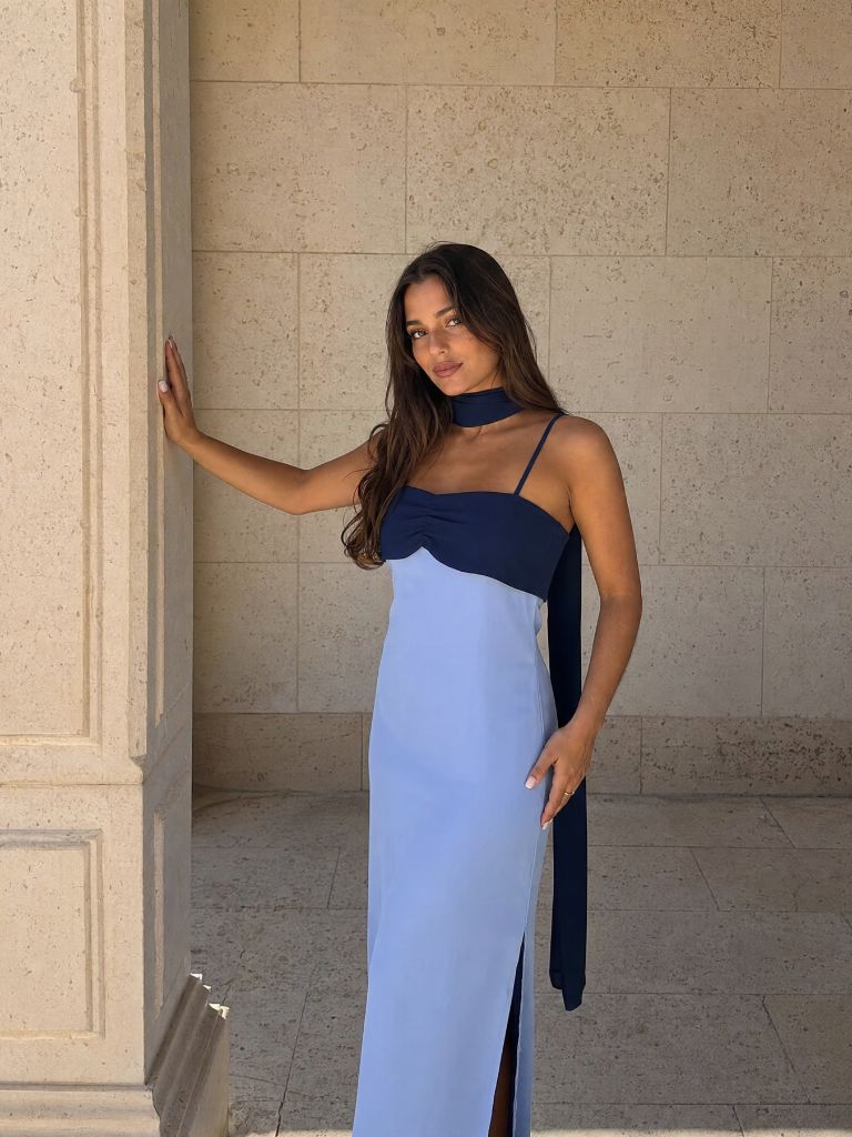 Riviera | Abito Lungo Azzurro e Blu Navy
