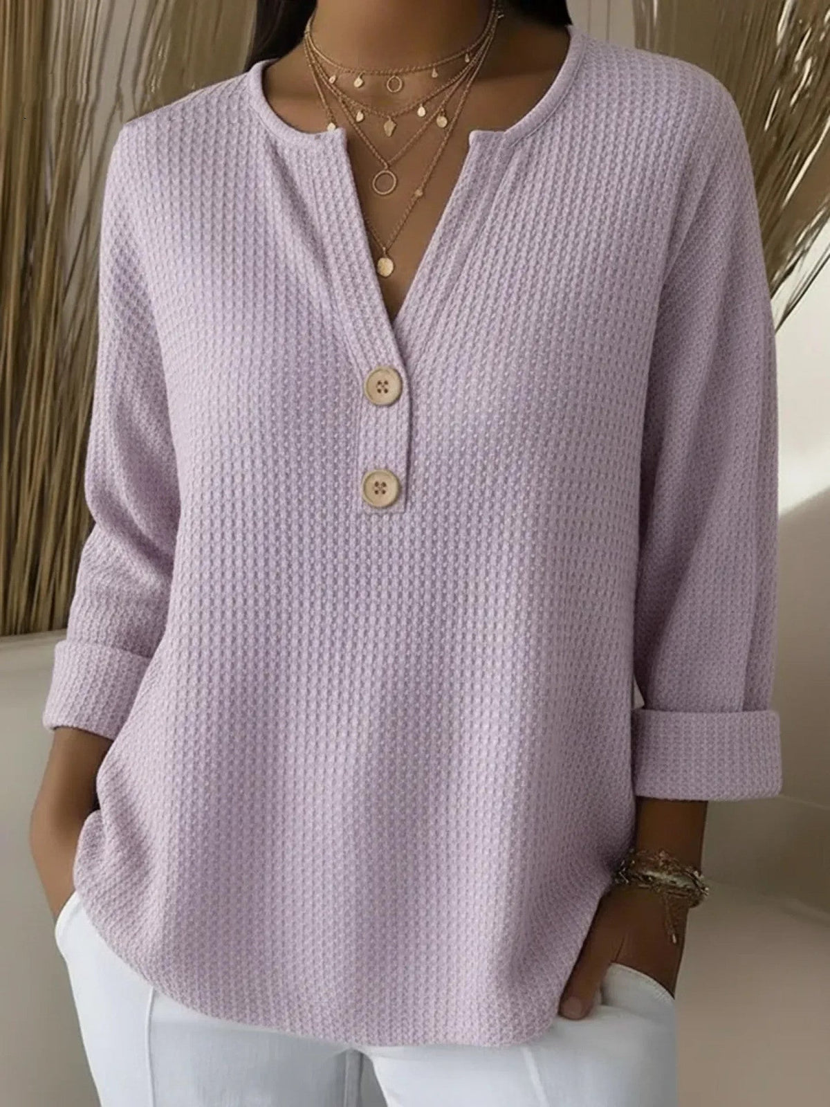 Lucinda | Top Henley con Bottoni