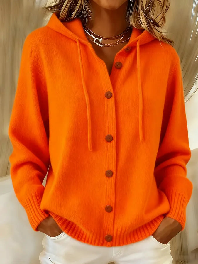 Brenda | Cardigan con Cappuccio e Bottoni Confortevole