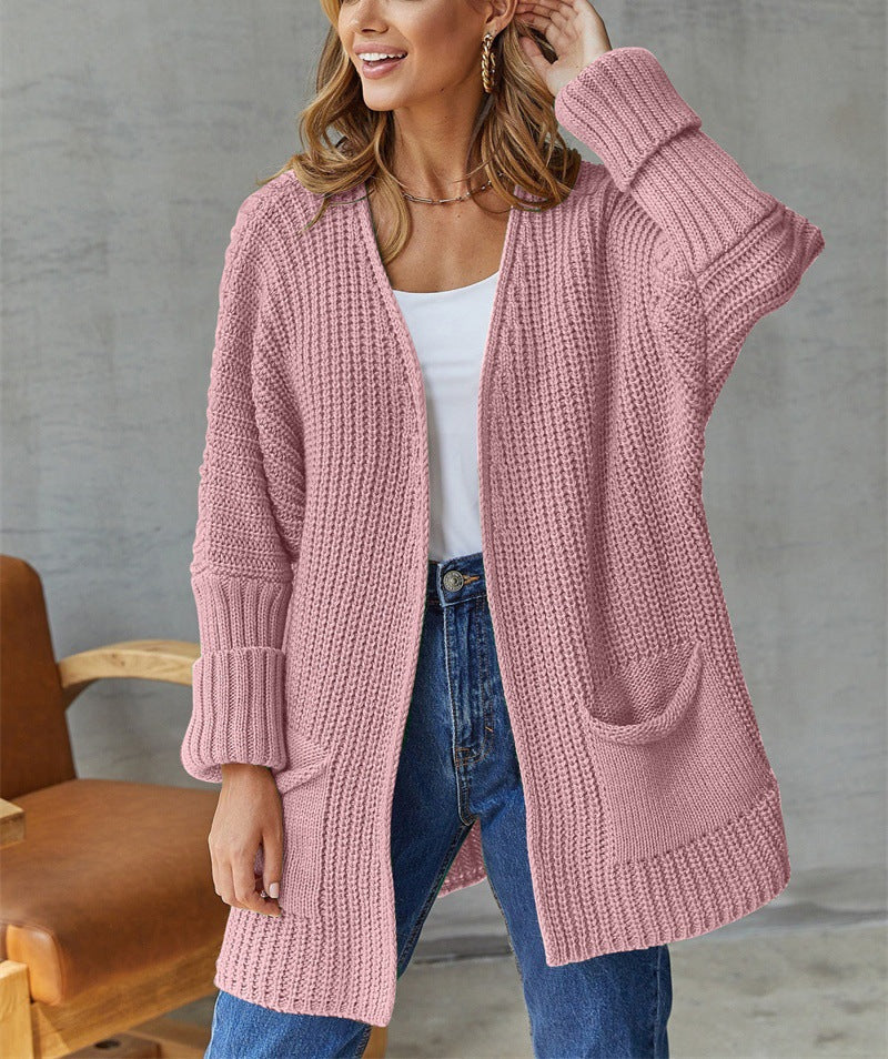 Cardigan Vintage Lungo a Maniche Lunghe per Donne