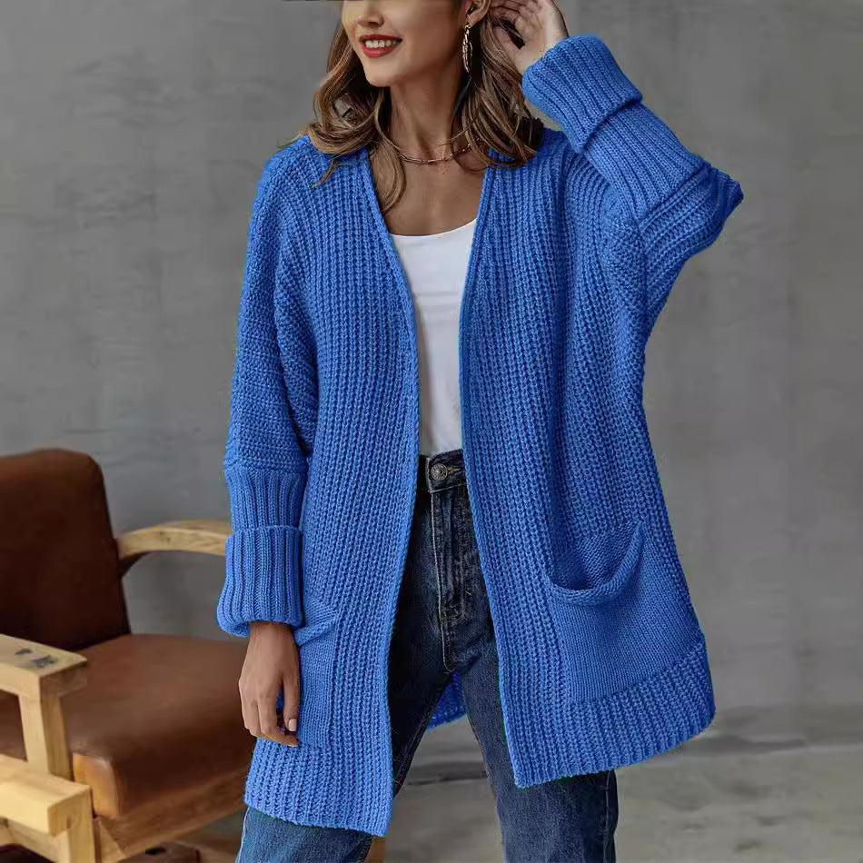 Cardigan Vintage Lungo a Maniche Lunghe per Donne