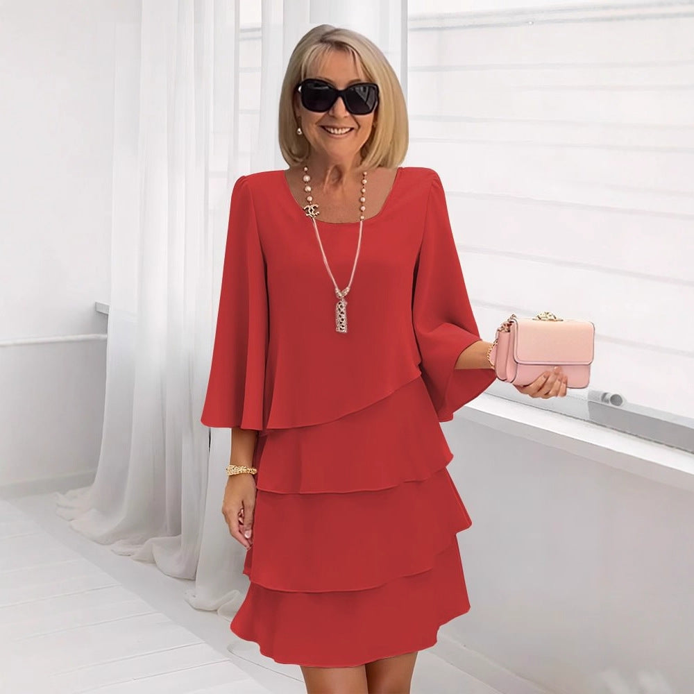 Maria – Elegante vestito midi con volant
