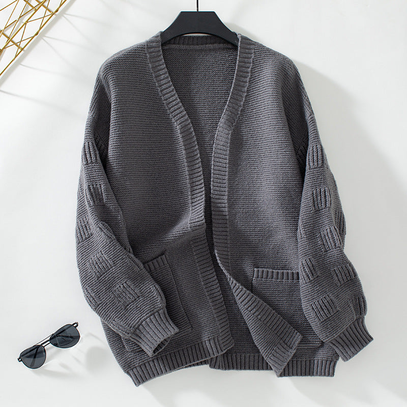Cardigan casual oversize a maniche lunghe