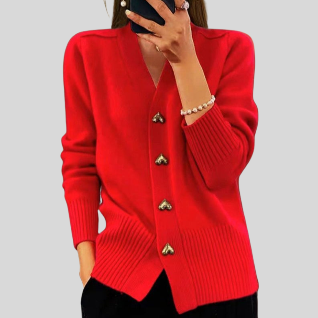 Veronica | Cardigan con Bottoni a Cuore – Lucia Toscana
