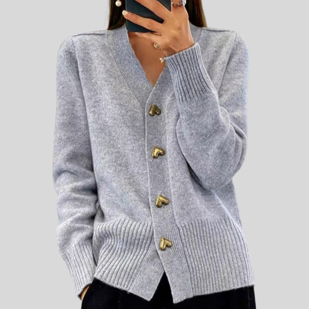 Veronica | Cardigan con Bottoni a Cuore – Lucia Toscana