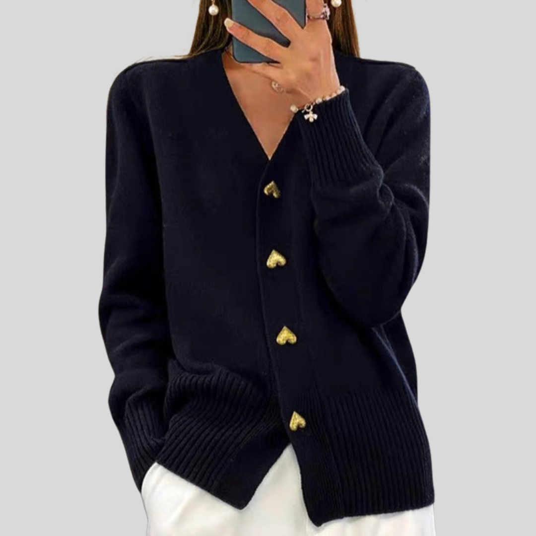 Veronica | Cardigan con Bottoni a Cuore – Lucia Toscana