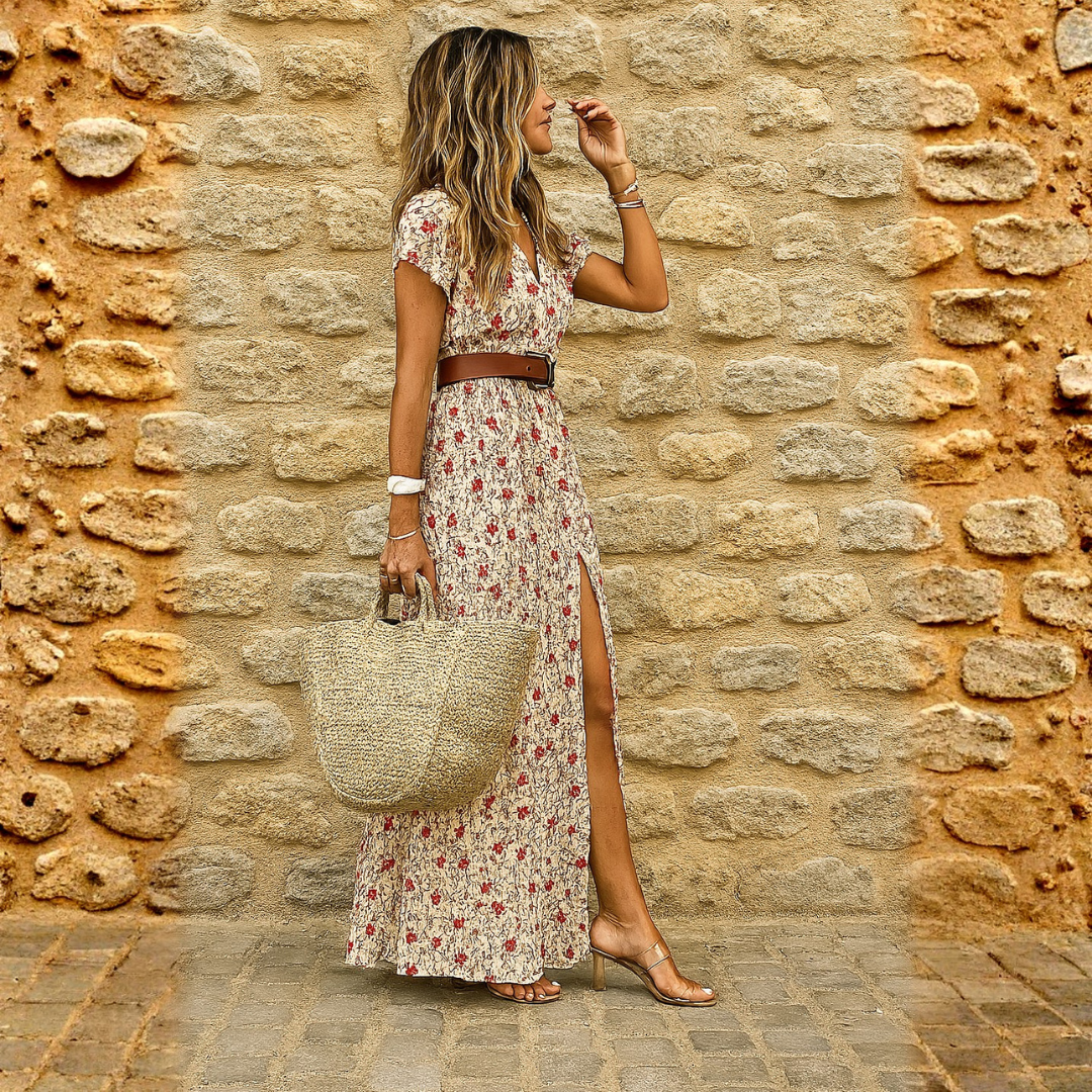 Joselin™ – Vestito lungo bohemien e vaporoso con cintura