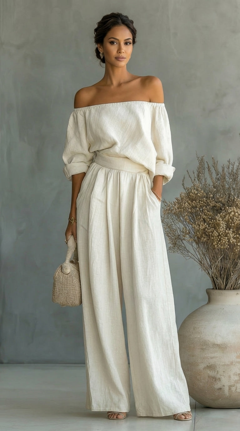 Arabella | Outfit esclusivo effetto lino per un'estate elegante