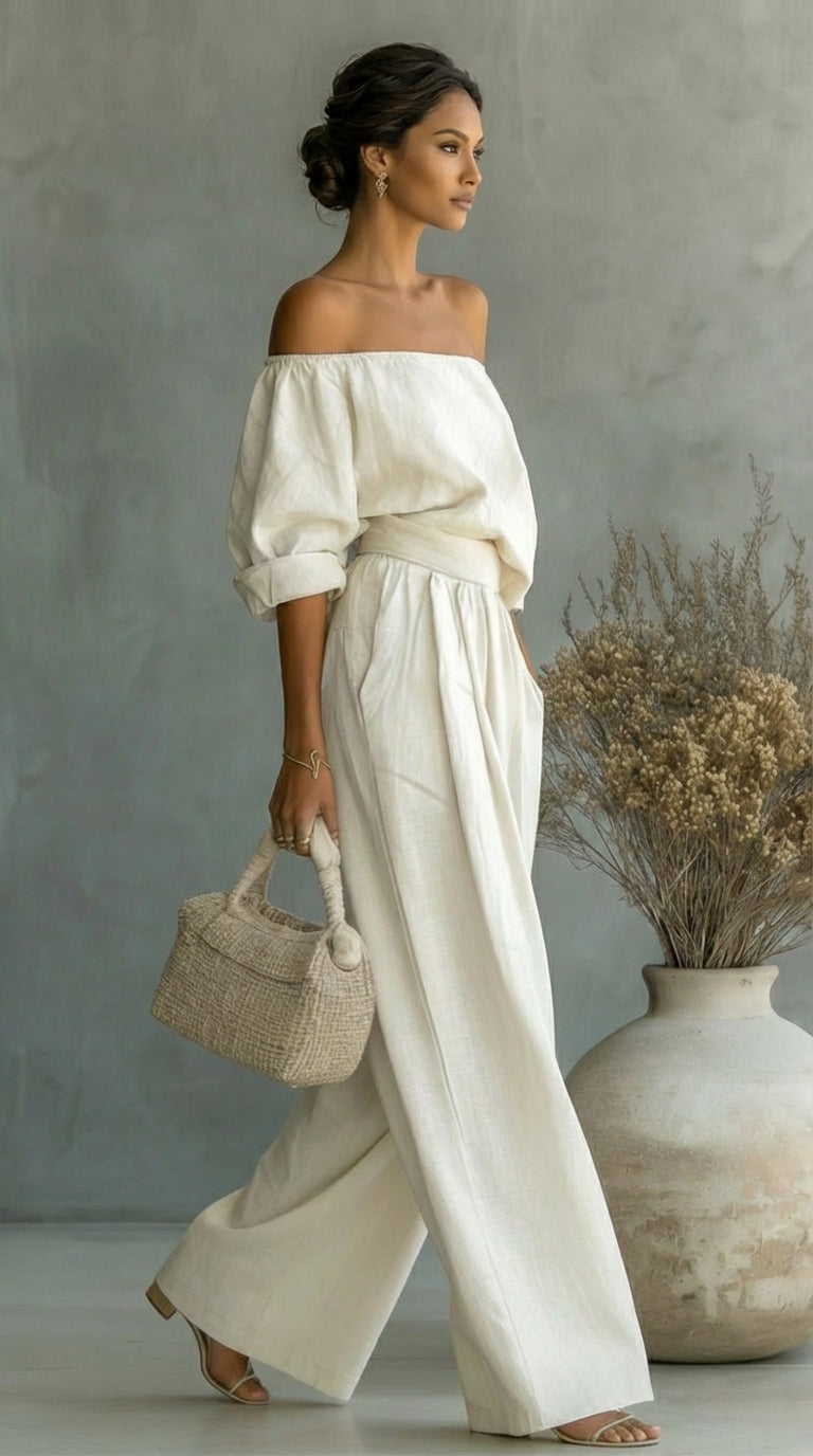 Arabella | Outfit esclusivo effetto lino per un'estate elegante