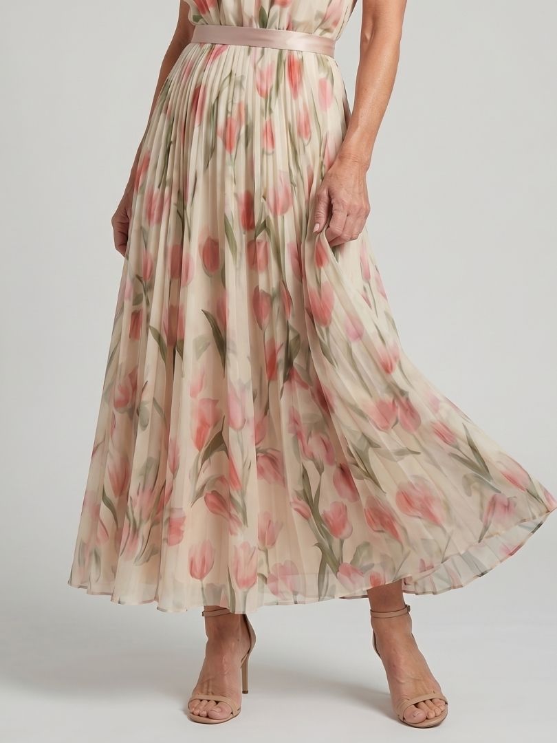 Abito Midi Floreale con Collo Halter Aurelle™