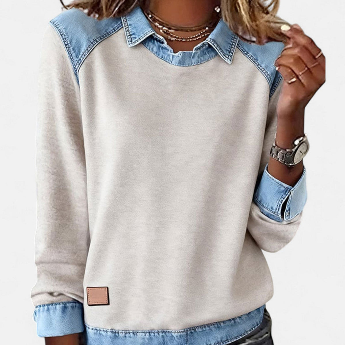Gloria | Pullover con Pannelli a Contrasto