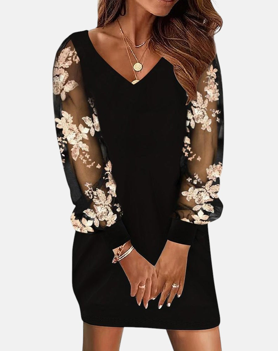 Noémie | Abito Elegante da Donna in Pizzo con Scollatura a V