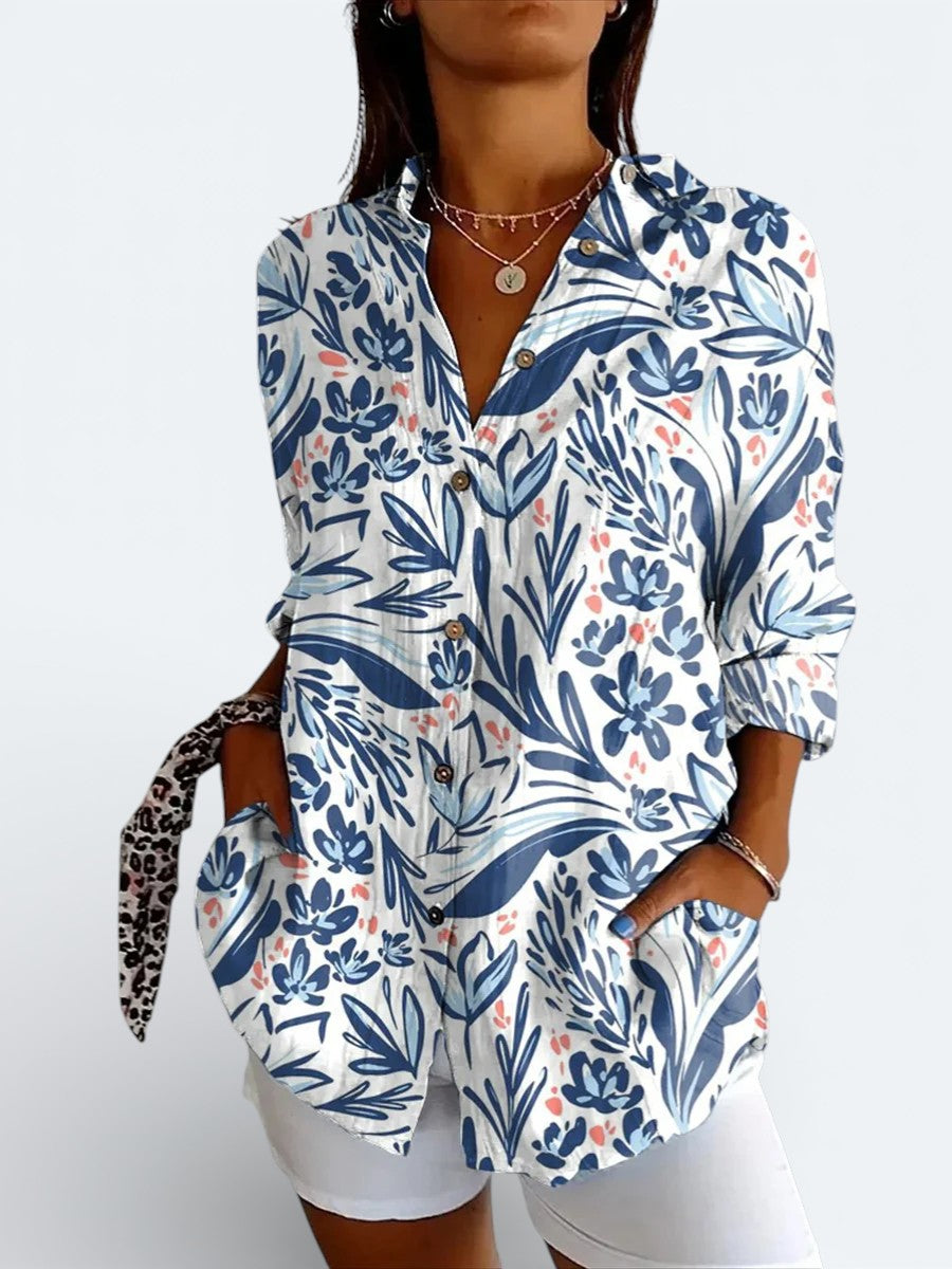 Valeria | Blusa Button-Up Artistica e Vivace