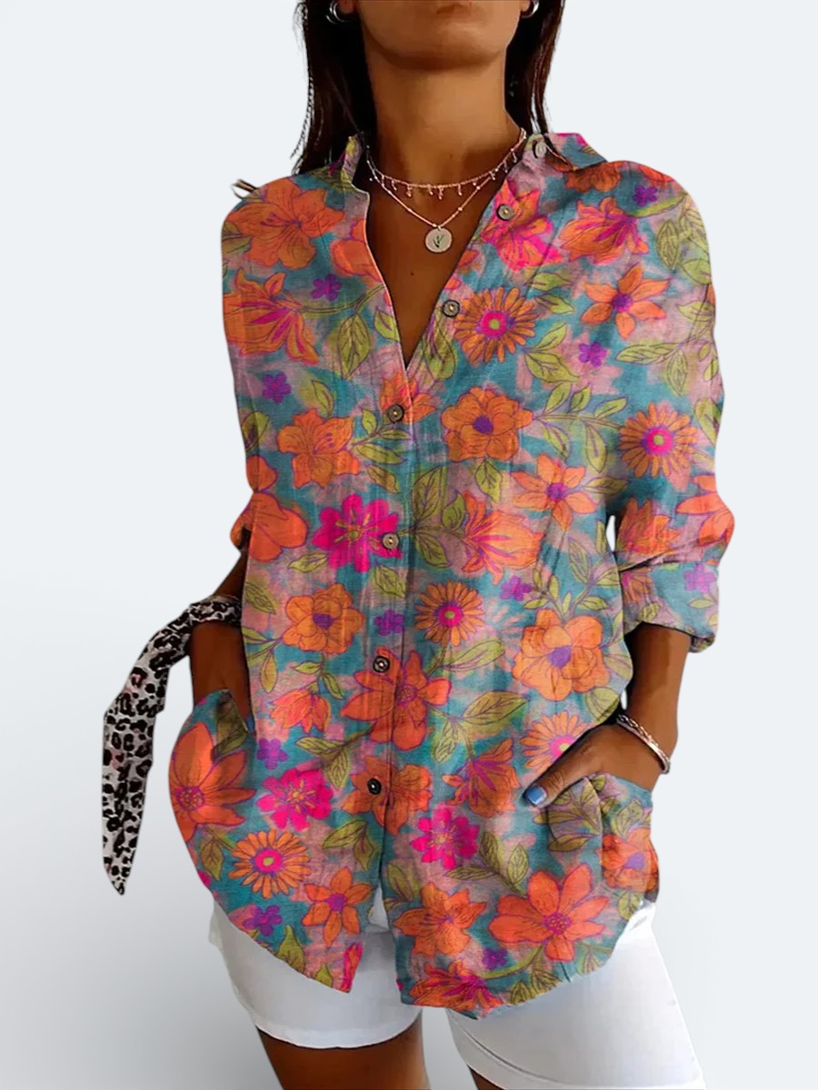 Valeria | Blusa Button-Up Artistica e Vivace