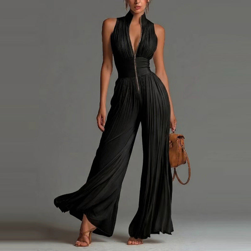 Sofia | Jumpsuit in Chiffon Plissettato a Fiori per Donne
