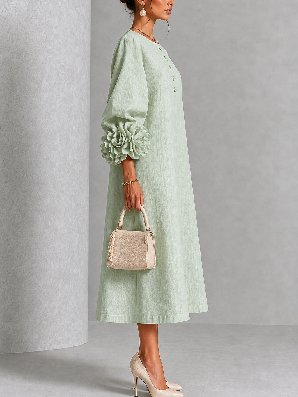 Sienna | Abito Midi con Maniche Floreali