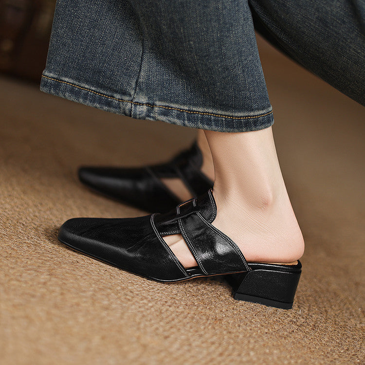 Mule in vera pelle Ivora