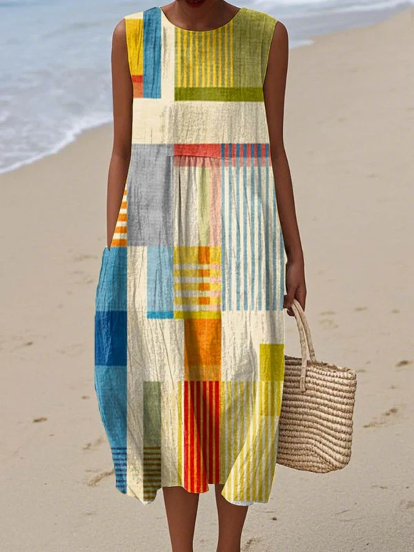 Imani | Sleeveless A-Line Midi Dress